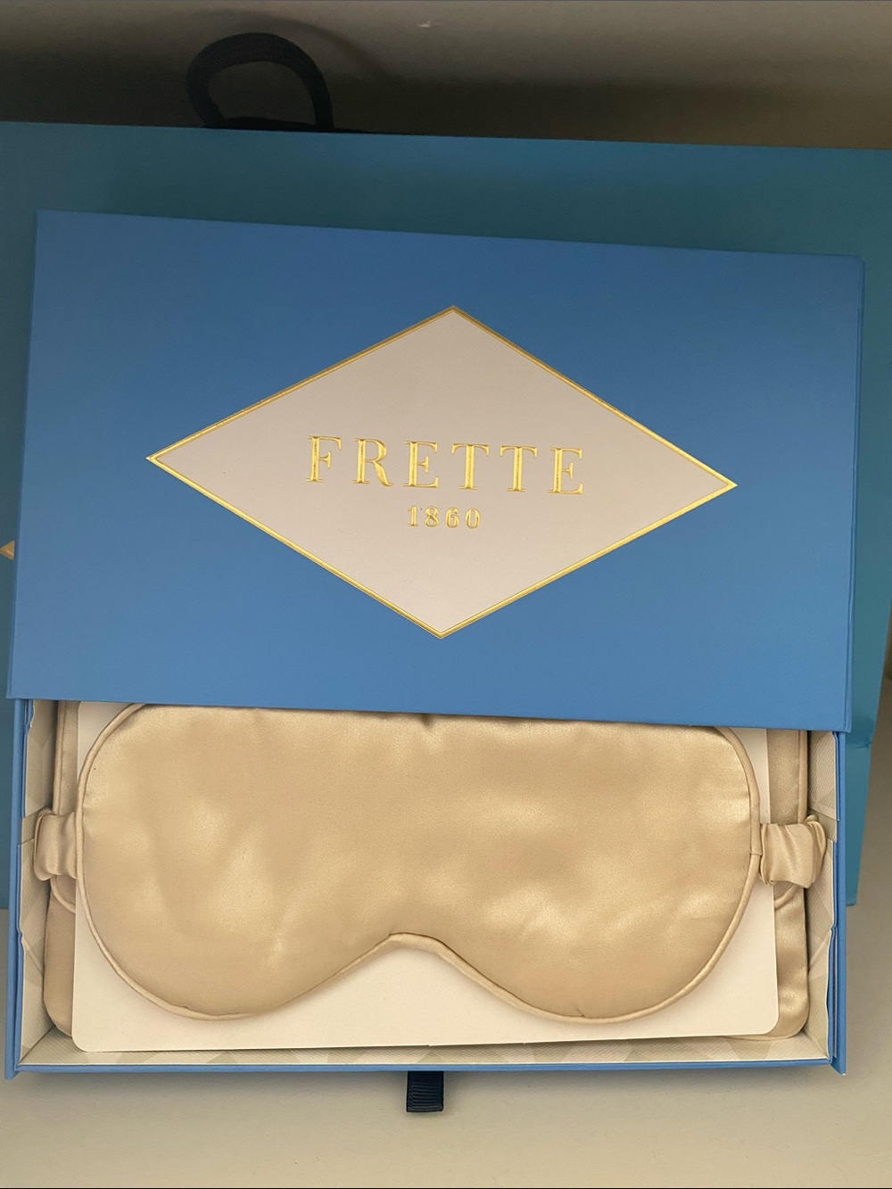 NIB Frette 1860 Luxury Silk Sleep Eye Mask Champagne Beige